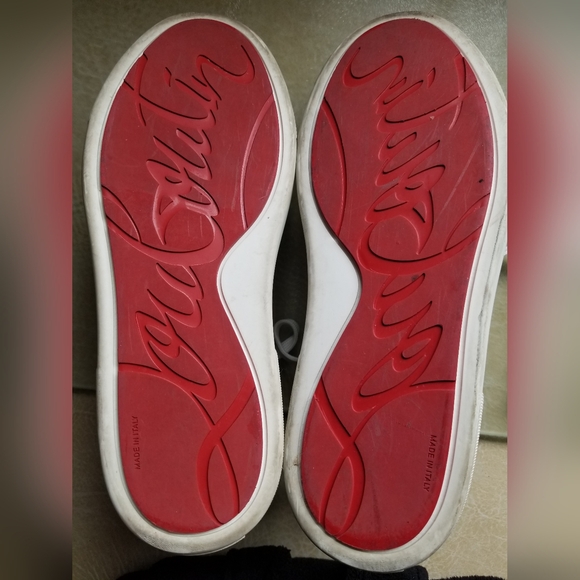 Christian Louboutin Beige Canvas Low Top Sneakers Auth Cert Sz 39.5 - Picture 10 of 12